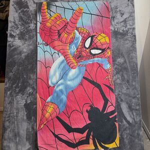 Vintage Y2K The Ultimate Spider-Man Beach Towel 2001 Comic Book Super Hero Red